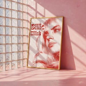 Billie Eilish Retro Pop Art Poster | Music Icon Wall Decor | Vintage-Inspired Digital Print for Fans & Home Aesthetic | Celebrity Art Poster