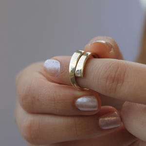 14k Real Gold Spiral Ring, Gold Solitaire Ring, Gold Twisted Band, Thick Spiral Ring, Wrap Around Ring, Gold Geometric Band, Handmade Jewel