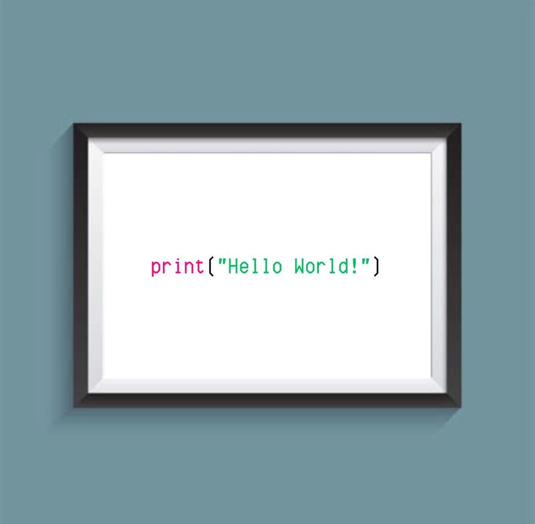 Hello World Computer Code Poster - Programming Computing Digital Print ...