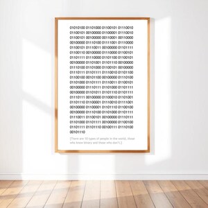 There are 10 types of people in this world Binary Poster - Computing Poster, Digital Wall Art, Computer Joke Print