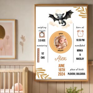 Individuelle Baby Geburtsanzeige (mit oder ohne Foto), Personalisierte Baby Geburts Stats Drucke, Baby Geburt Poster, Geschenk für Baby