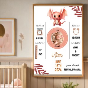 Individuelle Baby Geburtsanzeige (mit oder ohne Foto), Personalisierte Baby Geburts Stats Drucke, Baby Geburt Poster, Geschenk für Baby