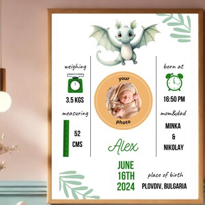 Individuelle Baby Geburtsanzeige (mit oder ohne Foto), Personalisierte Baby Geburts Stats Drucke, Baby Geburt Poster, Geschenk für Baby
