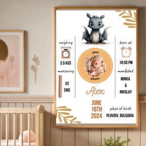 Individuelle Baby Geburtsanzeige (mit oder ohne Foto), Personalisierte Baby Geburts Stats Drucke, Baby Geburt Poster, Geschenk für Baby