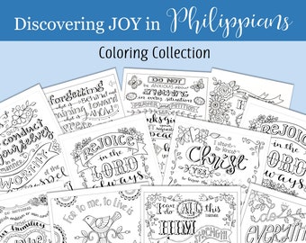 COLORING BOOK... Discovering Joy in PHILIPPIANS Coloring Book Instant Download, Bible Journaling Scripture Religious Digital Printable