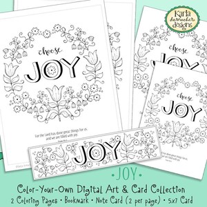 JOY... PSALM 126... Word of the Year - 52 Words - Coloring Page • BookmarkS • Card Collection Christian Scripture Bible Verse