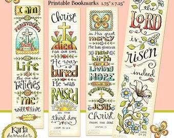 Easter Bible Bookmarks Full Color Journaling Tags INSTANT DOWNLOAD Scripture Digital Printable Download Christian Religious