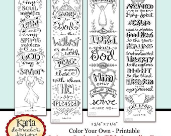 Luke 1 4 Color Your Own Bible Bookmarks Journaling Tags INSTANT DOWNLOAD Scripture Digital Printable Download Christian Religious