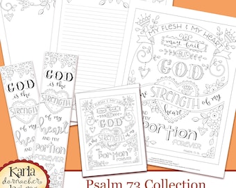 Psalm 73 Hope In God Coloring Collection Bible Journaling Templates Bookmarks Psalms Scripture INSTANT Download Printable