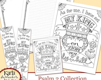 Psalm 2 Holy Hill Bible Journaling Color Your Own INSTANT Download Art Print Coloring Page Printable Christian Religious