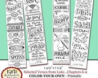 Luke 6 9 Color Your Own Bible Bookmarks Journaling Tags INSTANT DOWNLOAD Scripture Digital Printable Download Christian Religious