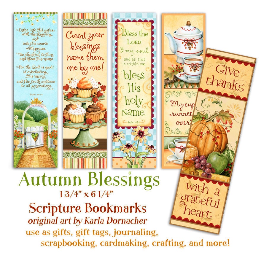 AUTUMN BLESSINGS... Christian Bible Bookmarks Digital Printable INSTA…