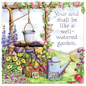 ART PRINT... Well-Watered Garden Digital Art Print 6x6 Christian Printable Ready to Frame Cardmaking Crafts INSTANT Download