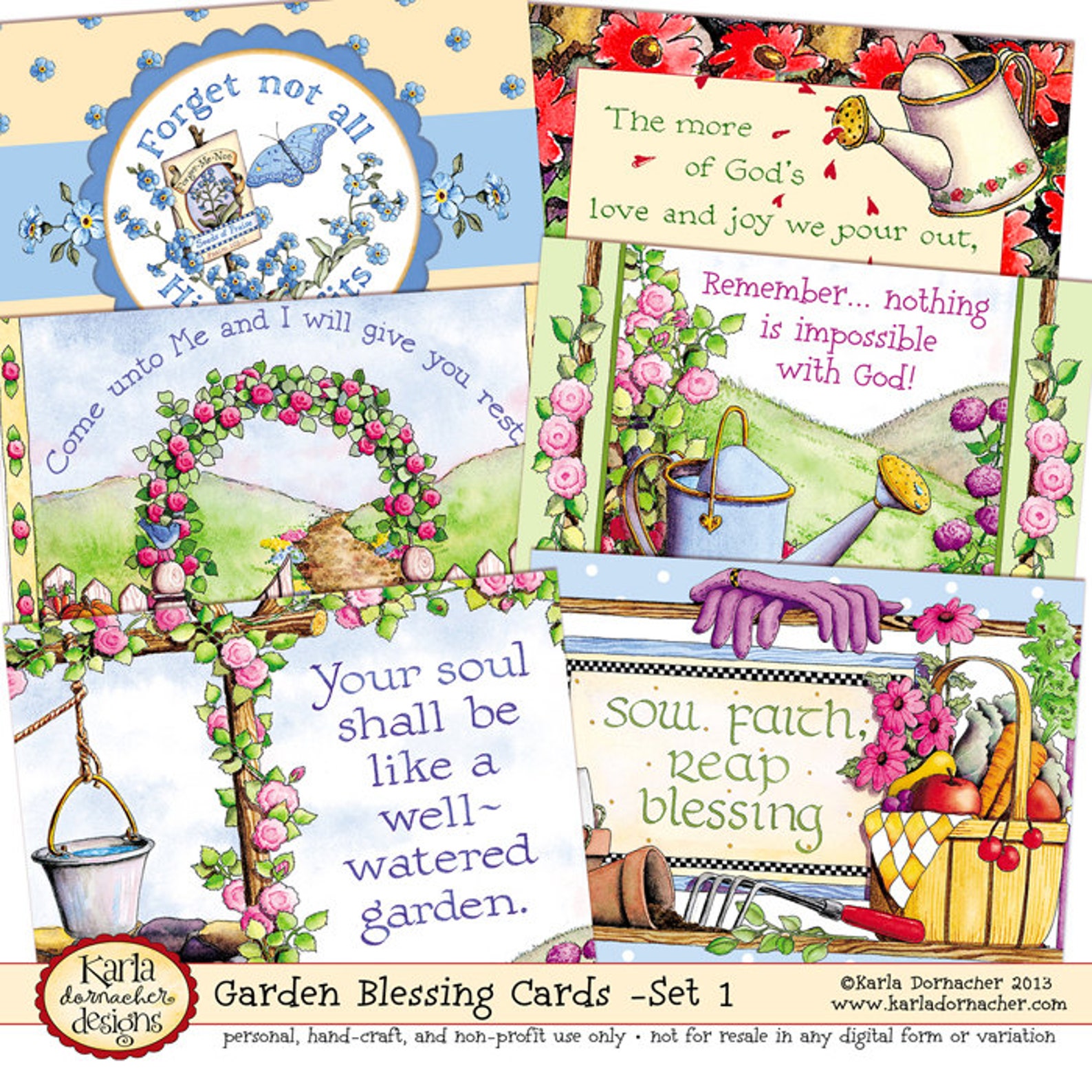Garden Blessing Cards Set 1 INSTANT DOWNLOAD Christian Etsy