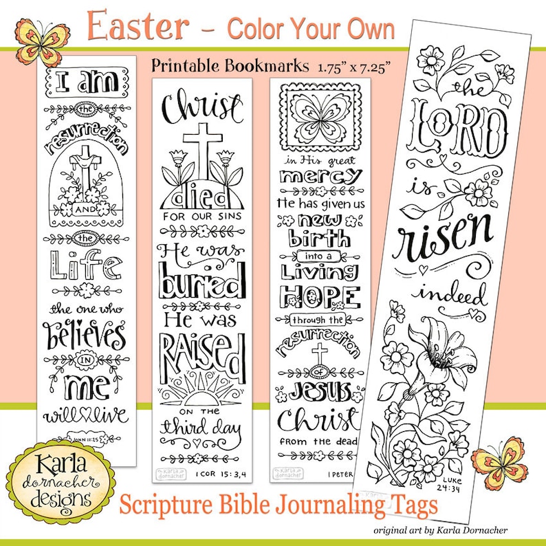 easter color your own jesus is alive bible bookmarks