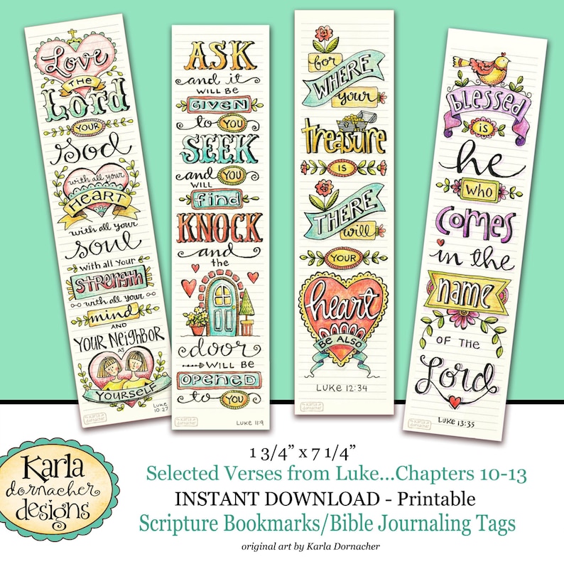 Luke 10-13 BIBLE BOOKMARKS Artwork Journaling Illustrated Religion Fast Down load Scripture Electronic Printable Christian Non secular photo regarding Printable Christian Bookmarks known as Luke 10-13 BIBLE BOOKMARKS Artwork Journaling Illustrated Religion Prompt Down load Scripture Electronic Printable Christian Non secular