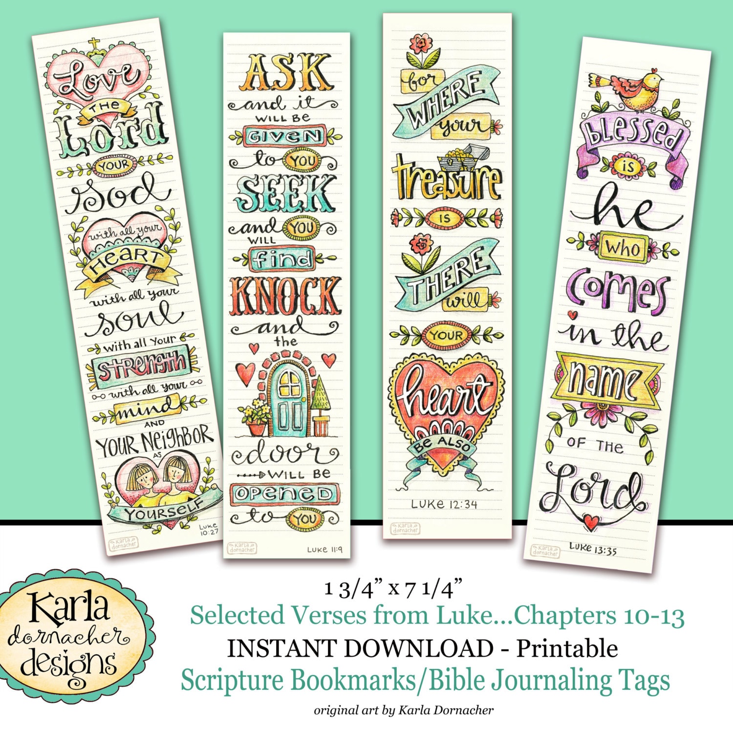 Luke 10 13 BIBLE BOOKMARKS Art Journaling Illustrated Faith