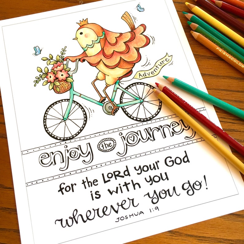JOSHUA 1:9... Enjoy the JourneyColoring Collection Bible Journaling Bookmarks INSTANT DOWNLOAD Scripture Christian image 3