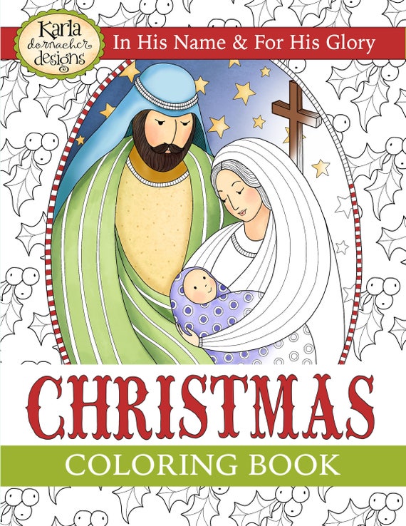 Download Christmas Coloring Book In His Name For His Glory Adult Etsy