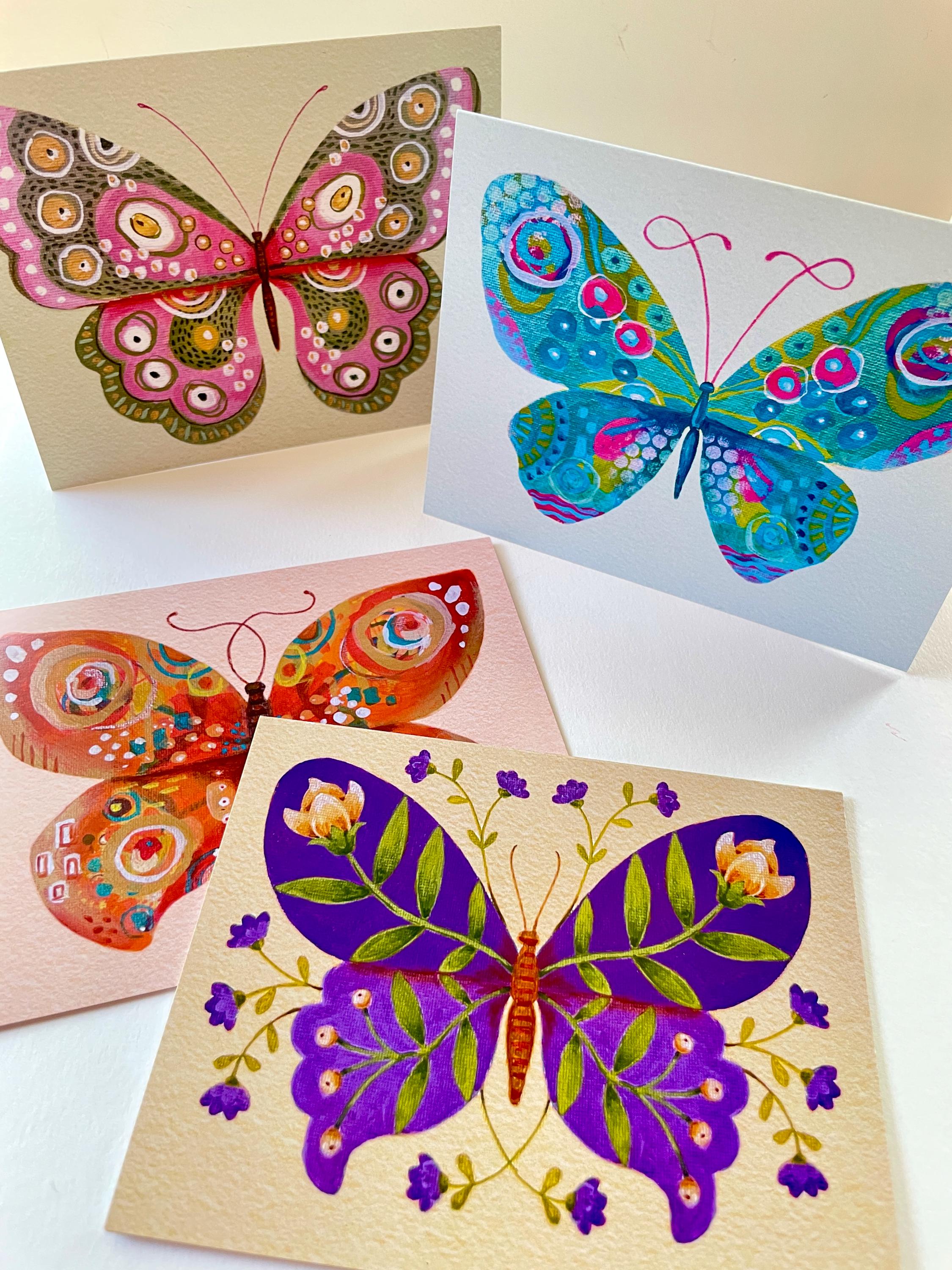 Butterfly Beauties - Blank Note Card Set of 4 - With Envelopes ...
