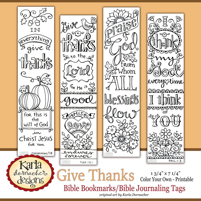 THANKSGIVING... GIVE THANKS... Color Your Own Bible Journaling Bookma…