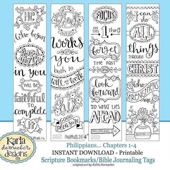 PHILIPPIANS Bible Journaling Templates Tracers Color Your