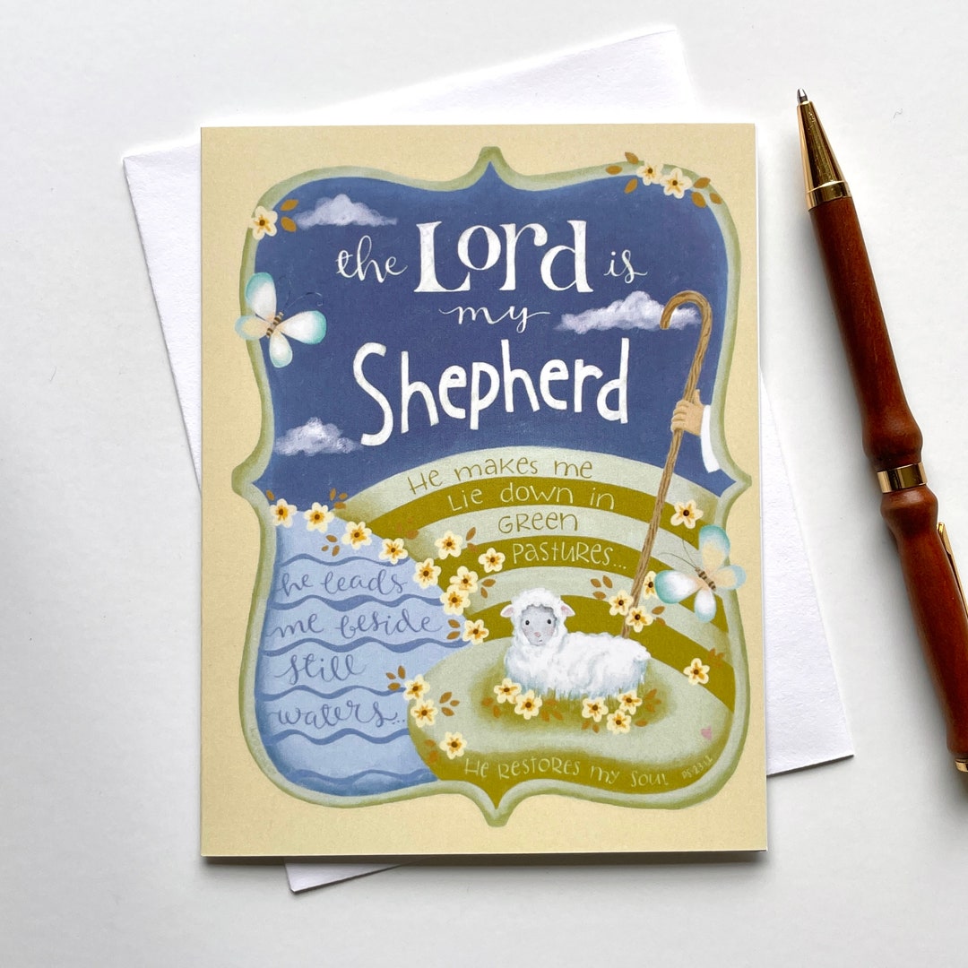Shepard Note The Lord is My Shepherd - Blank Note Card Set of 4 - With Envelopes ...