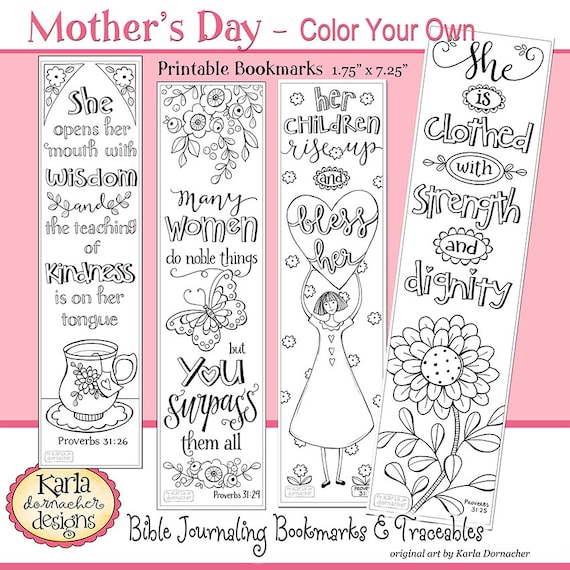 A Godly Woman PROVERBS 31 Color Your Own Bible Bookmarks | Etsy