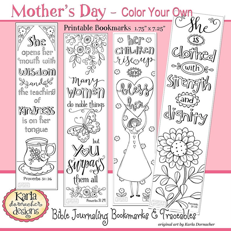 PROVERBS 31... A Godly Woman... Color Your Own, Bible Bookmarks, Bible Journaling Instant Download Scripture Digital Printable Christian image 1