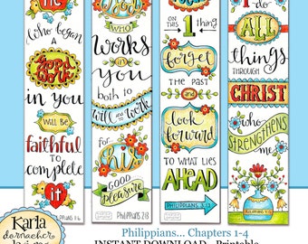 PHILIPPIANS... FULL COLOR Bible Journaling Templates, Tracers, Instant download pdf and jpg Scripture Digital