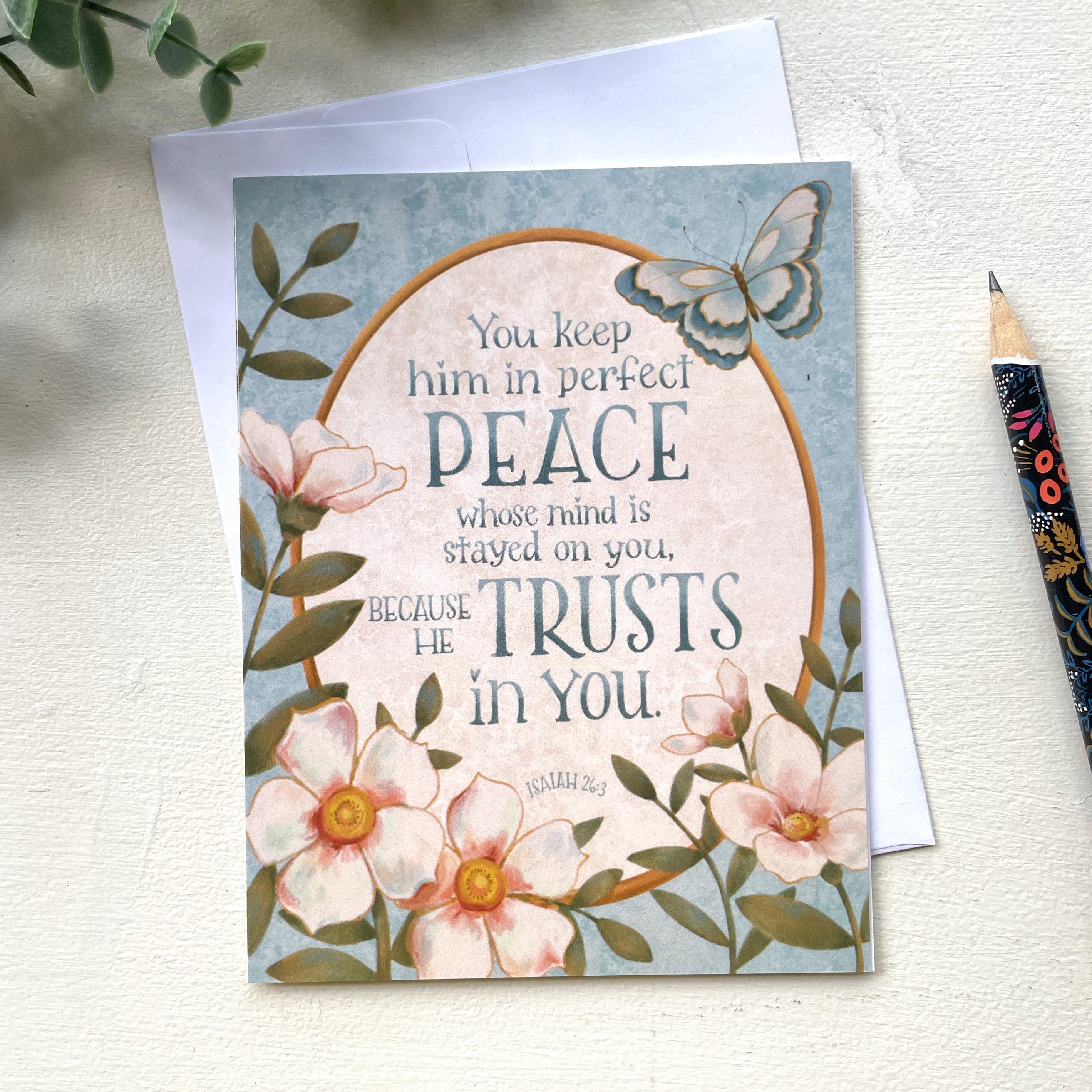 Note For Peace Perfect Peace Scripture Note Card Set – Isaiah 23:6 -christian ...