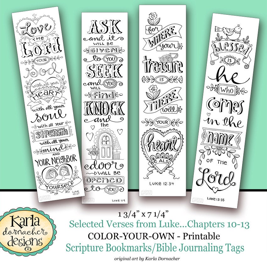 LUKE 10-13... Color Your Own Bookmarks  Bible Journaling Illustrated …