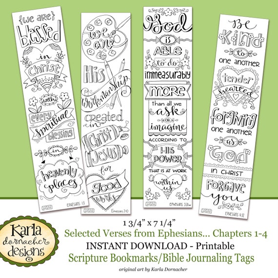 Ephesians 1 4 Color Your Own Bookmarks Bible Journaling