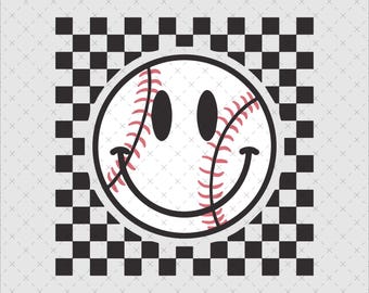 Groovy honkbalsmiley digitale download, png digitale download, perfect afdrukbaar geruit ontwerp voor wedstrijd knutselen en shirts - directe toegang