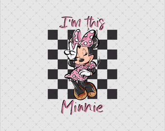 Retro Minnie Mouse SVG, shirt familievakantie, Cricut, png (digitaal bestand)
