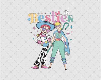Besties Toy Story Jessie en Bo Peep, Girls Squad Png Svg (digitaal bestand)
