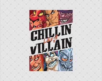 Disney Villains Chillin Like A Villain Group Portrait Png, Disney Villains Png, Disney Villains Characters Png, Evil Queen Hades Scar Png