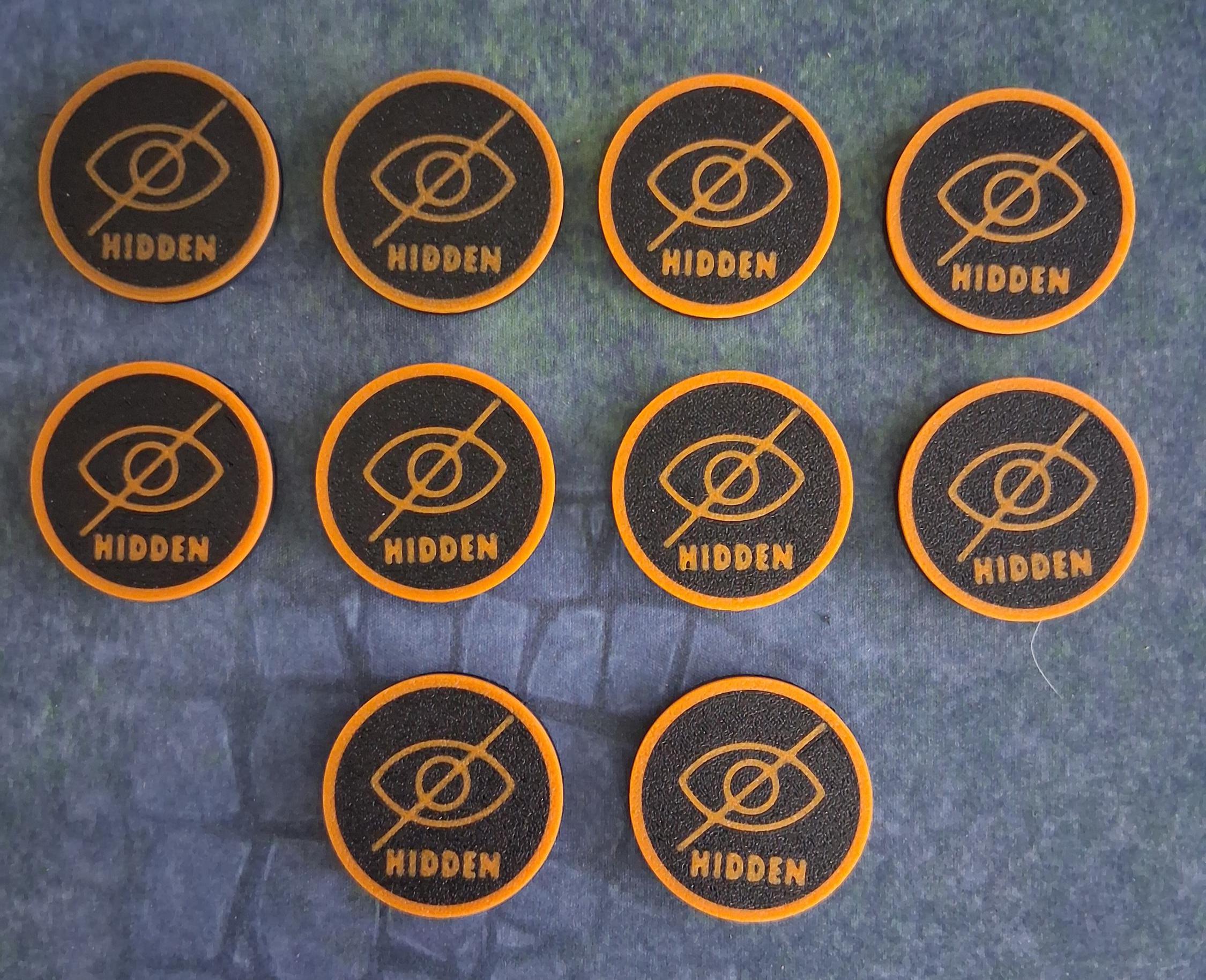 Hidden Tokens 32mm X10 Wargaming Markers Warhammer 40K Infinity Bolt ...