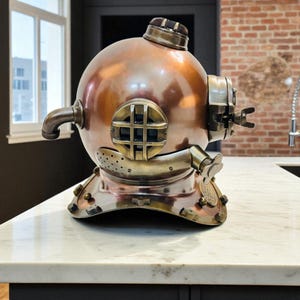 Handmade Brass Diving Helmet: 18 Inch Vintage Nautical Decor