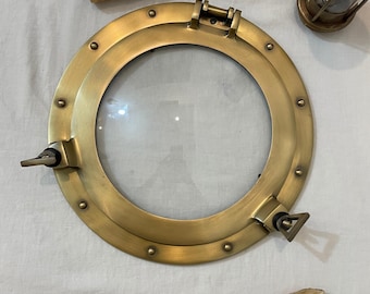 12" Messing Bullaugen Fenster | Nautische Wanddekoration | Vintage Schiffsbullauge | Funktionales Bullauge