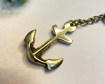 Handgefertigter Anker-Schlüsselanhänger aus Massivmessing | Nautischer Schlüsselring | Maritimes Geschenk | Vintage Look