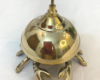 Messing-Krabben-Tischglocke - 4" | Vintage Nautische Glocke | Einzigartiges Geschenk | Hotel-Empfangsglocke.