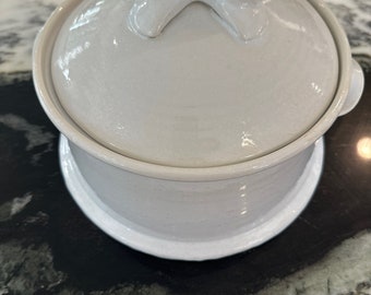 Edgecomb Potters White glaze soup tureen with lid