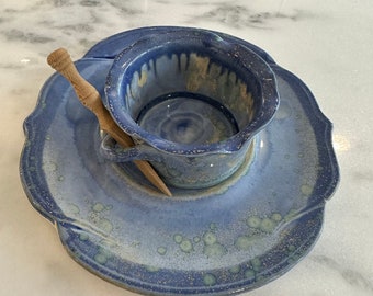 Edgecomb Potters Blue/yellow glaze Pate Server