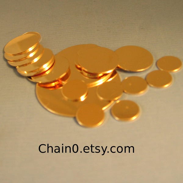 14K Gold Filled Disc Blanks All Sizes Rose Gold Yellow Fine Jewelry Making 14 Karat GF Round Circle Disks Select Gauge Color Bulk Wholesale