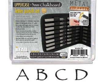 Metal Stamp Chalkboard Font 1/8 inch Letter Set 3mm UPPERCASE Steel Punch 27 Pc with Case Papyrus Font BeadSmith Alphabet SHIPS PRIORITY