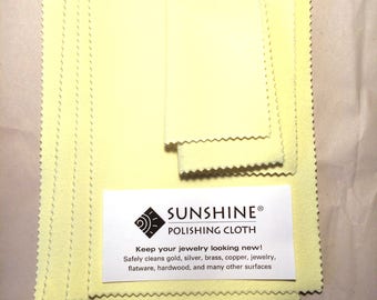 Large Polishing Cloths Sunshine Jewelry Yellow 7.5 inch Bulk