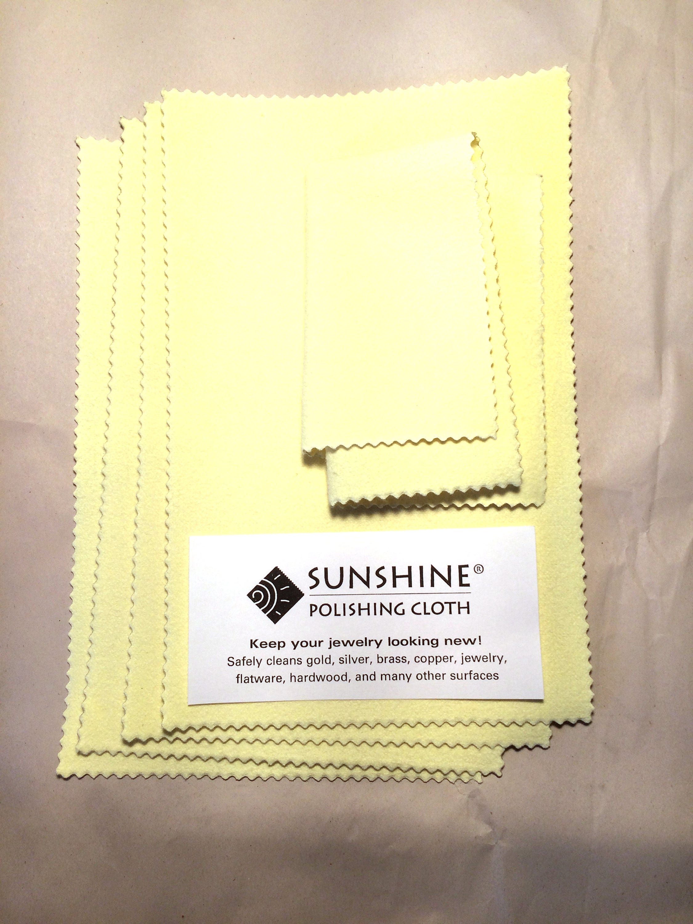 LARGE Sunshine Polishing Cloth for Jewelry for Only 2.99 7 1/2 Inches X 5  Inchesjewelry Polishing Clothsilver and Gold Polishing Cloth 