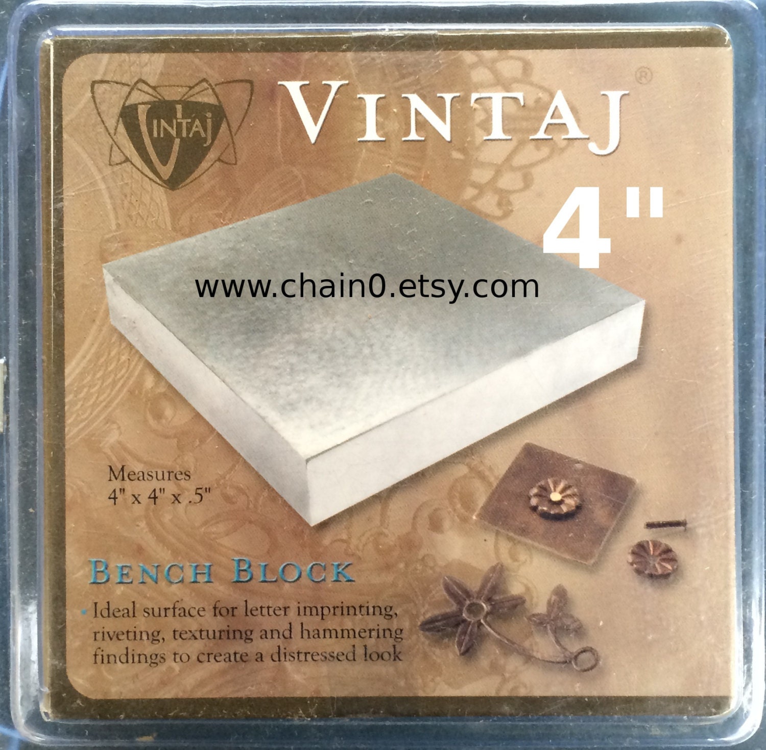 4x4 Steel Bench Block Jewelers Steel Block Metal Working Anvil 4 x 4 x  3/4