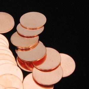 COPPER Blanks Copper Discs Copper Hand Stamping Blanks Copper Rounds Copper Circles Engraving Jewelry Supplies